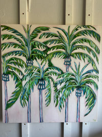 PINK PALMS - 36X36